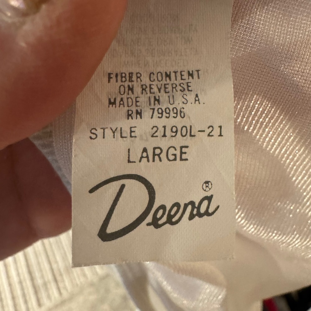 Vintage Deena White Nylon Half Slip Lace Trim Made in USA Style Underwear Large - Picture 2 of 7